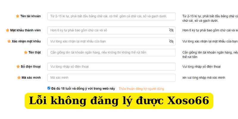 Tạo account không thành công do bỏ qua lưu ý của nền tảng 